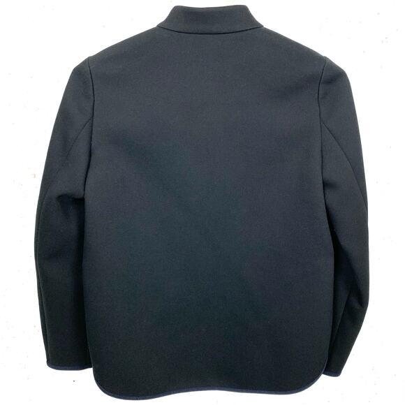 J.Crew Womens Mandarin Collar Tipped Twill Button Up Jacket Black Navy Accent 00 - Picture 3 of 16